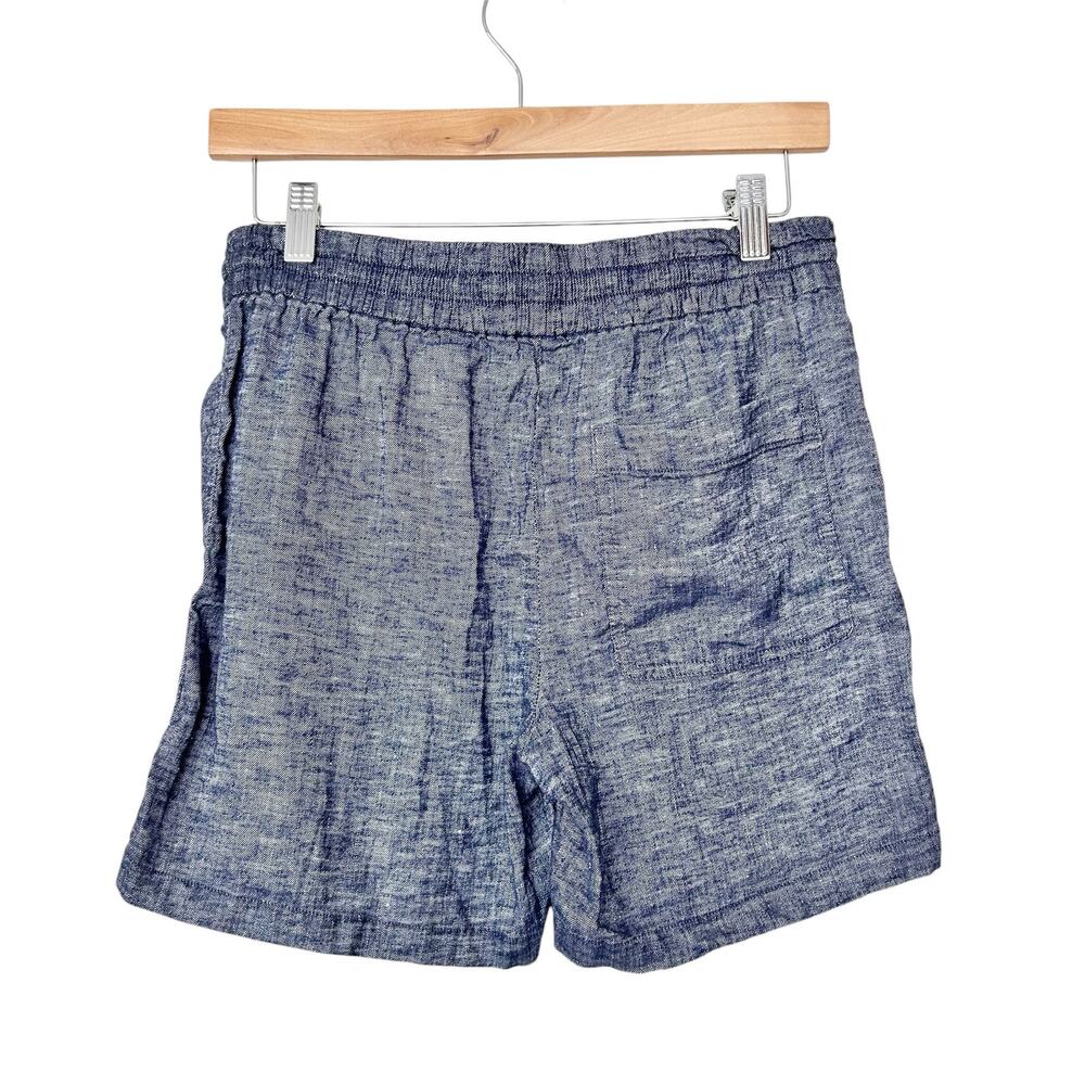 Theory Blue Linen Blend Tierra Wash Drawstring Shorts Sz 0 - Picture 4 of 4